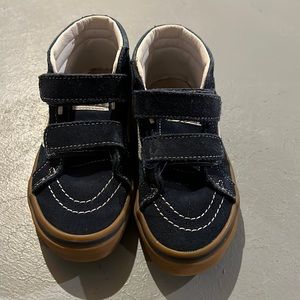 Vans navy blue suede high tops